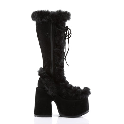 DemoniaCult Womens Boots CAMEL-311 Blk Vegan Suede