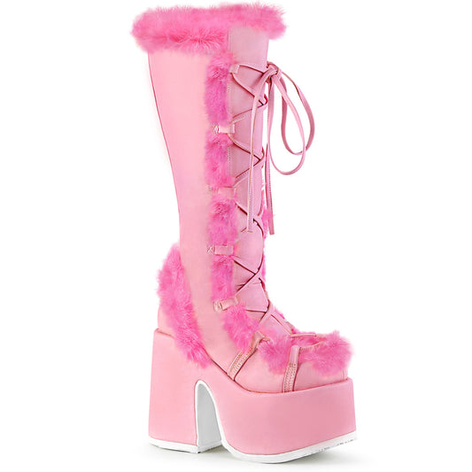 DemoniaCult  Boots CAMEL-311 B. Pink Vegan Leather