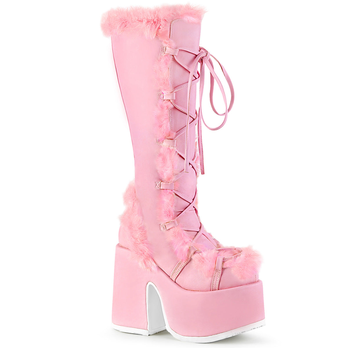 DemoniaCult  Boots CAMEL-311 Pastel Pink Vegan Leather