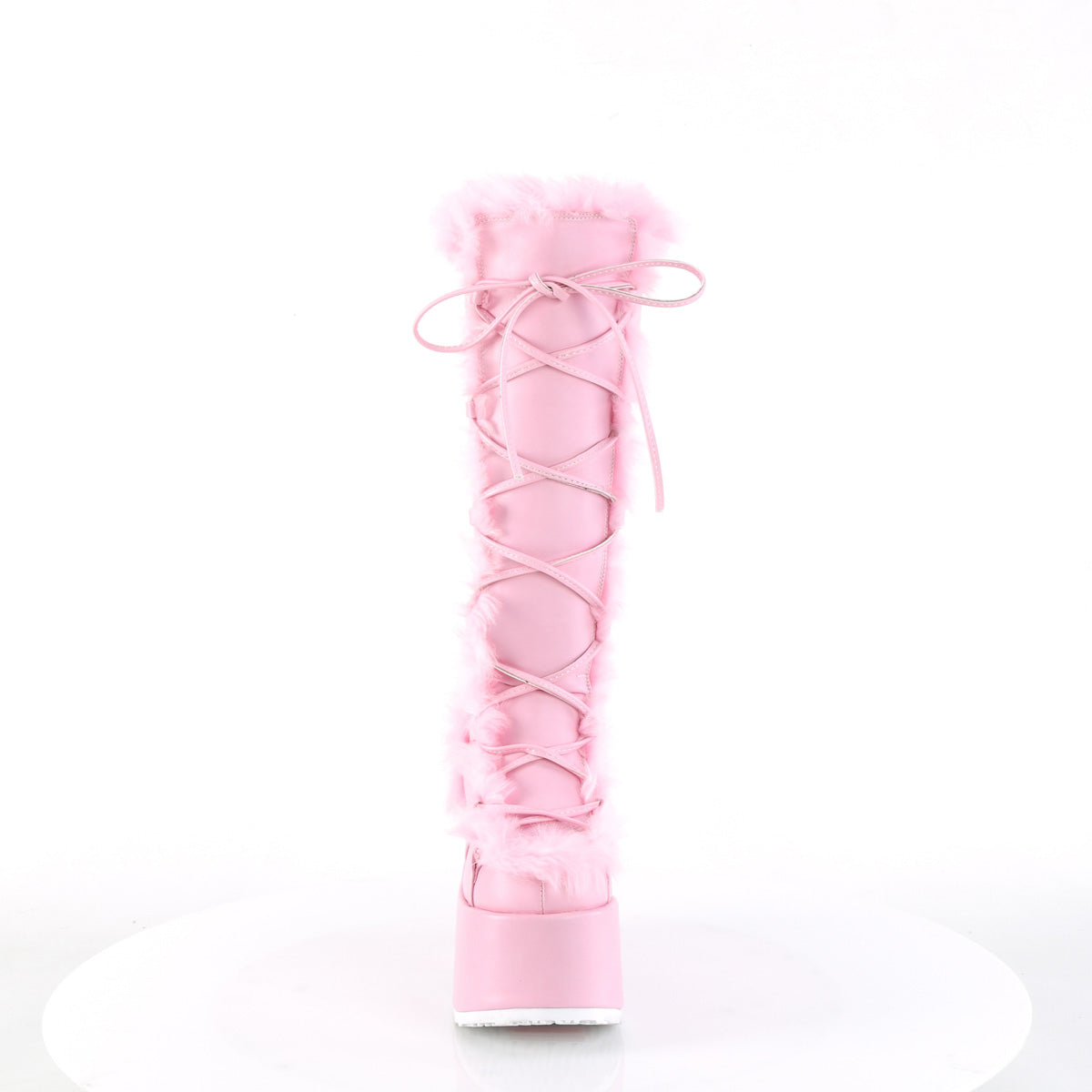 DemoniaCult  Boots CAMEL-311 Pastel Pink Vegan Leather