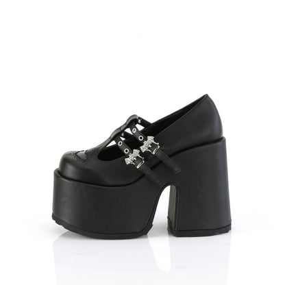DemoniaCult  Pumps CAMEL-55 Blk Vegan Leather
