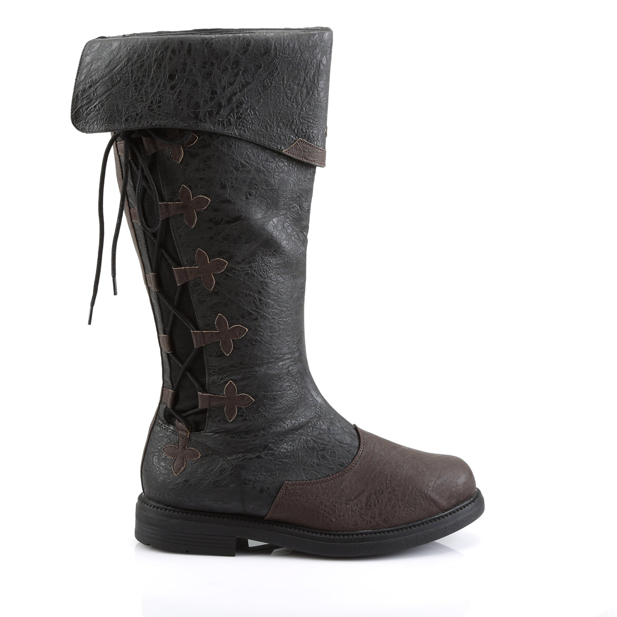 Funtasma Mens Boots CAPTAIN-110 Blk-Brown Distressed Pu