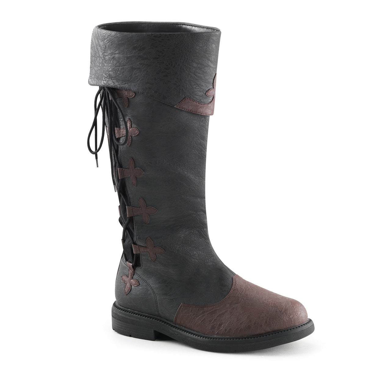 Funtasma Mens Boots CAPTAIN-110 Blk-Brown Distressed Pu