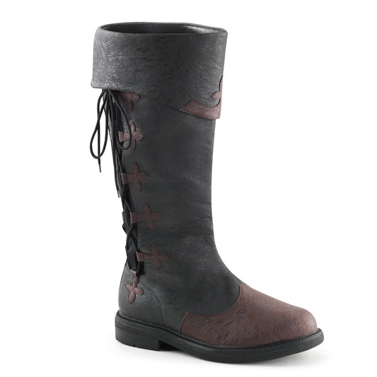 Funtasma Mens Boots CAPTAIN-110 Blk-Brown Distressed Pu