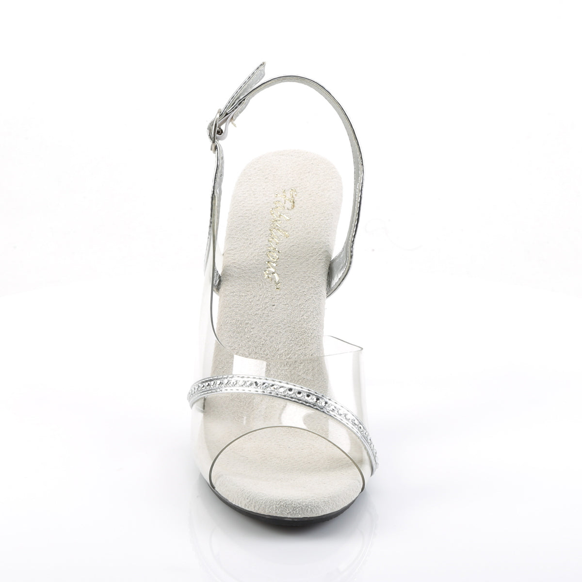 Fabulicious Womens Sandals CARESS-456 Clr-Slv Metallic Pu/Clr