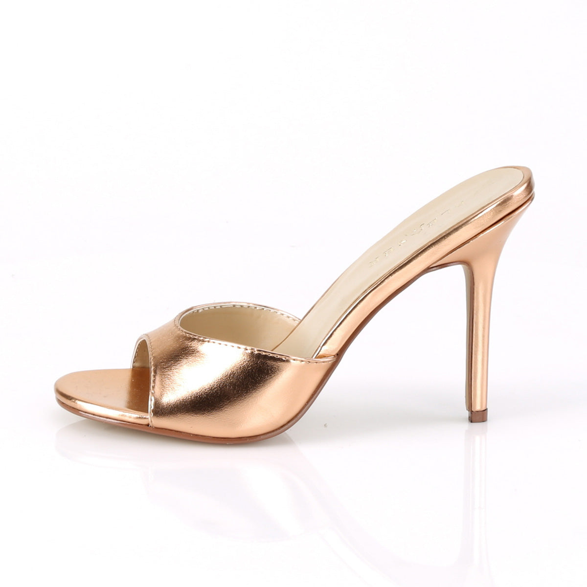 Pleaser Womens Pumps CLASSIQUE-01 Rose Gold Metallic Pu
