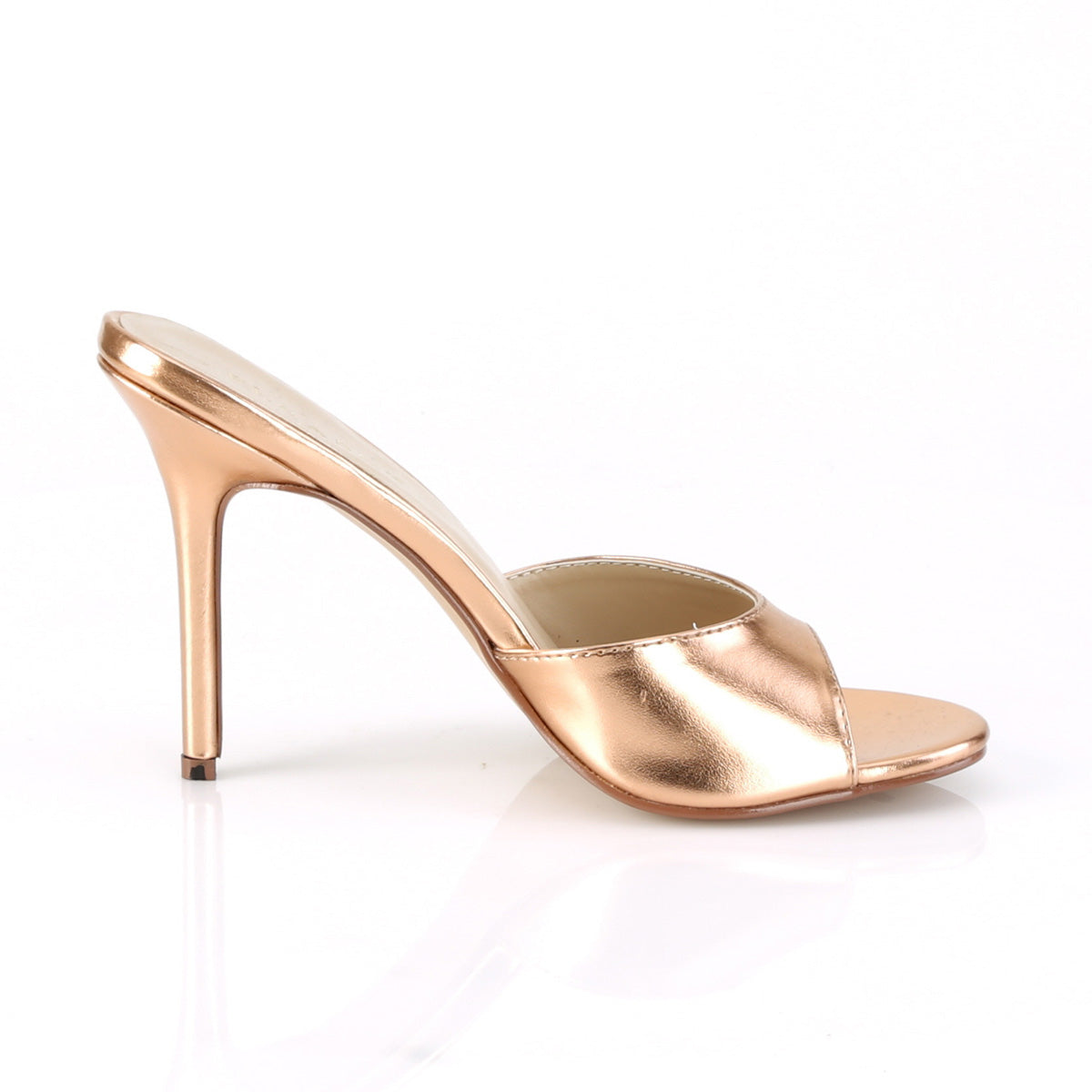 Pleaser Womens Pumps CLASSIQUE-01 Rose Gold Metallic Pu