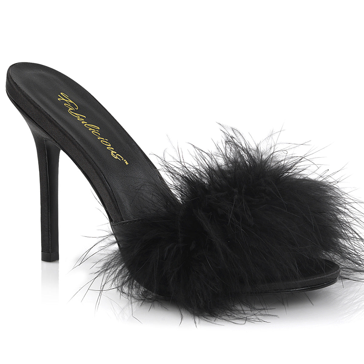Fabulicious Womens Sandals CLASSIQUE-01F Blk Pu-Fur