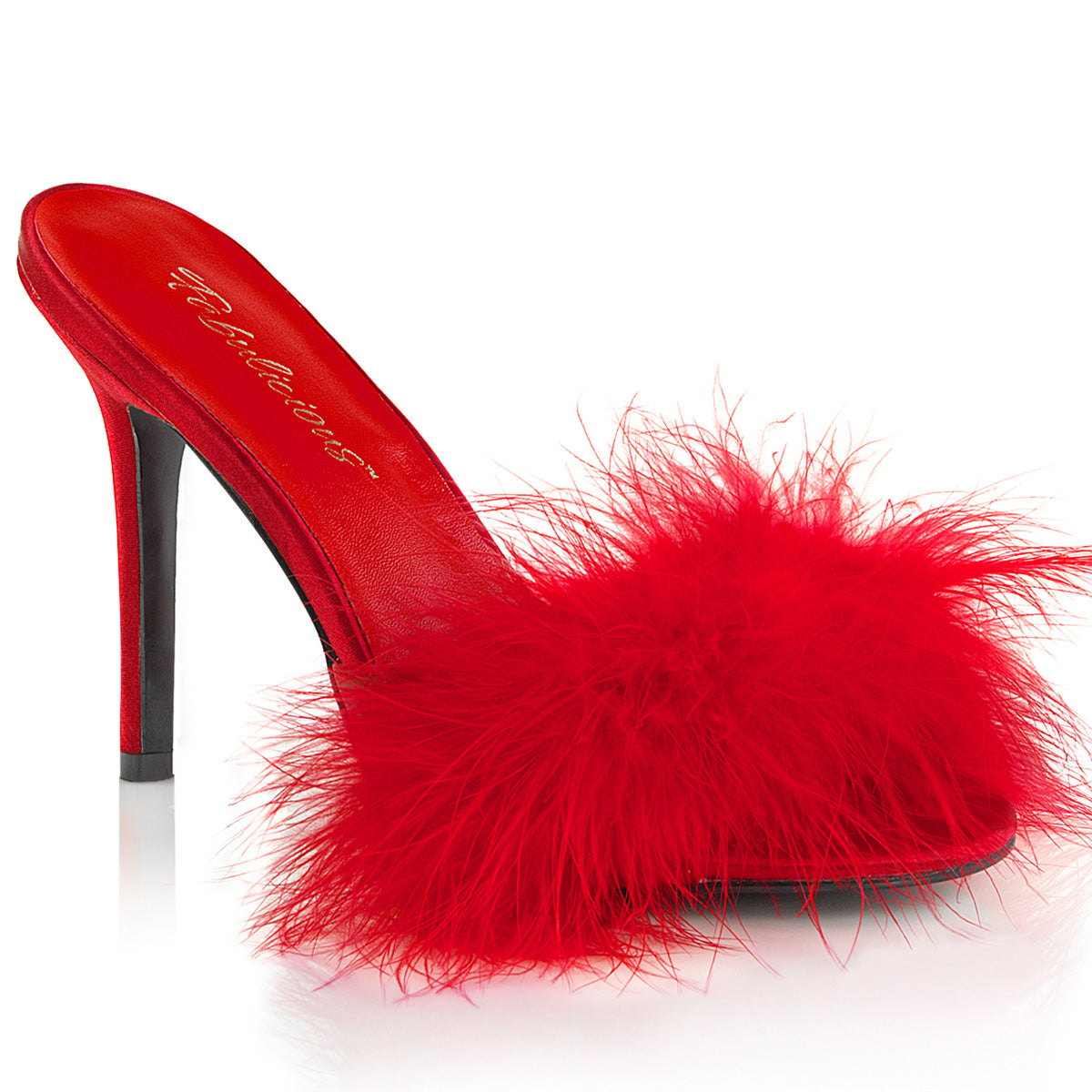 Fabulicious Womens Sandals CLASSIQUE-01F Red Pu-Fur