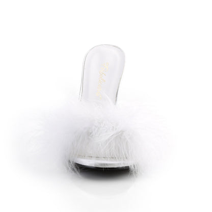 Fabulicious Womens Sandals CLASSIQUE-01F Wht Pu-Fur
