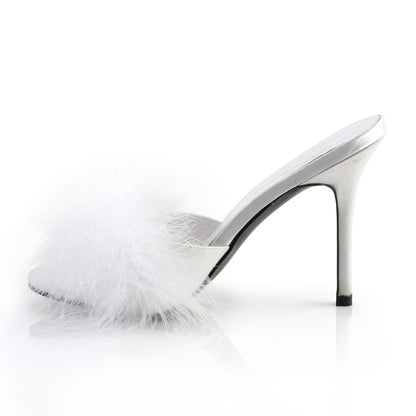 Fabulicious Womens Sandals CLASSIQUE-01F Wht Pu-Fur