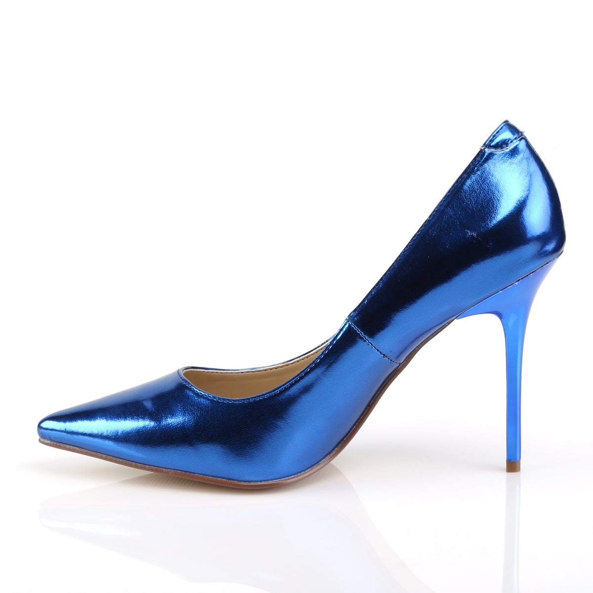 Pleaser Womens Pumps CLASSIQUE-20 Blue Metallic Pu