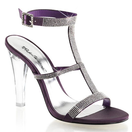 Fabulicious Womens Sandals CLEARLY-418 Eggplant Satin