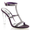 Fabulicious Womens Sandals CLEARLY-418 Eggplant Satin