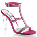 Fabulicious Womens Sandals CLEARLY-418 Fuchsia Satin
