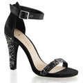 Fabulicious Womens Sandals CLEARLY-436 Blk Satin