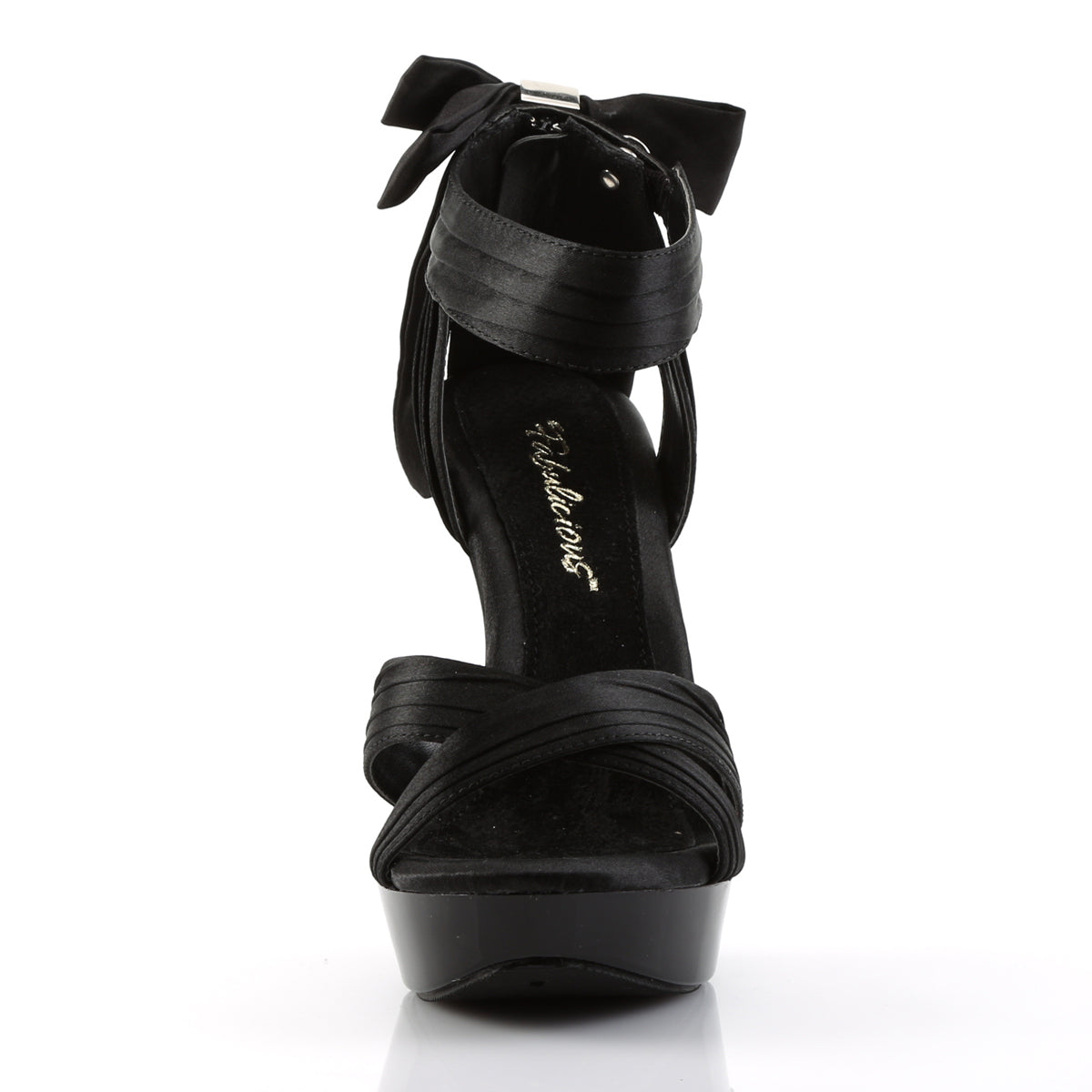 Fabulicious Womens Sandals COCKTAIL-568 Blk Satin/Blk