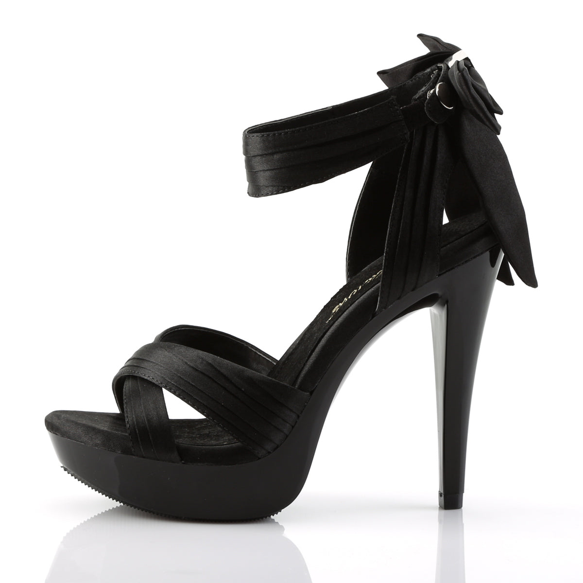 Fabulicious Womens Sandals COCKTAIL-568 Blk Satin/Blk