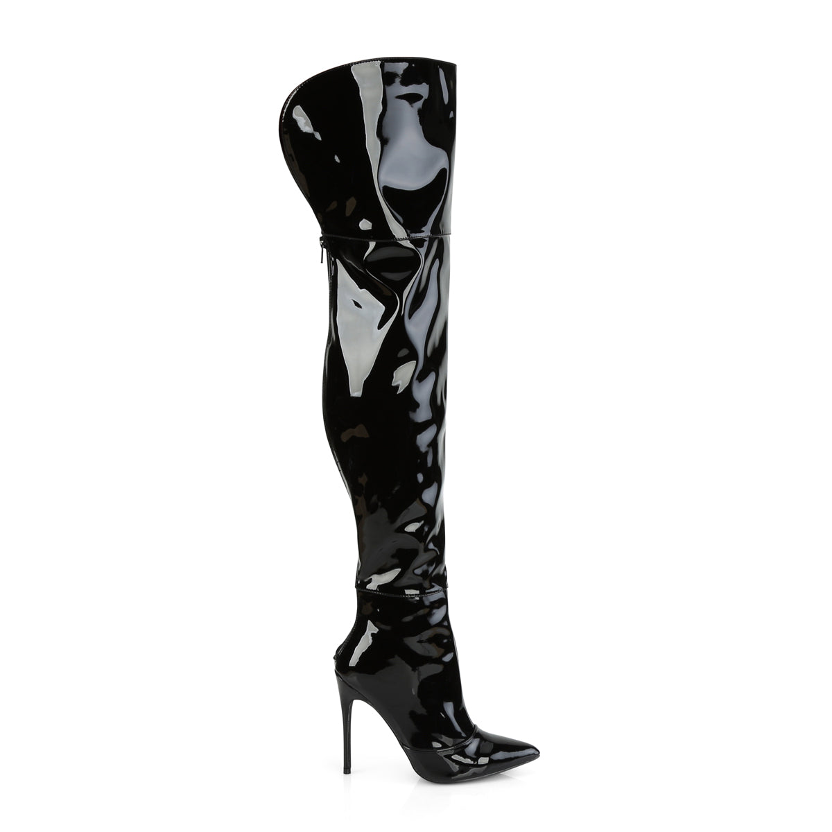 Pleaser Womens Boots COURTLY-3012 Blk Patent