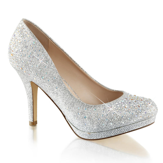 Fabulicious Womens Sandals COVET-02 Slv Glitter Mesh Fabric