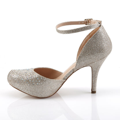 Fabulicious Womens Sandals COVET-03 Nude Glitter Mesh Fabric
