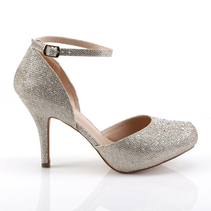 Fabulicious Womens Sandals COVET-03 Nude Glitter Mesh Fabric