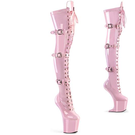 Pleaser  Boots CRAZE-3028 B. Pink Str. Pat/B. Pink