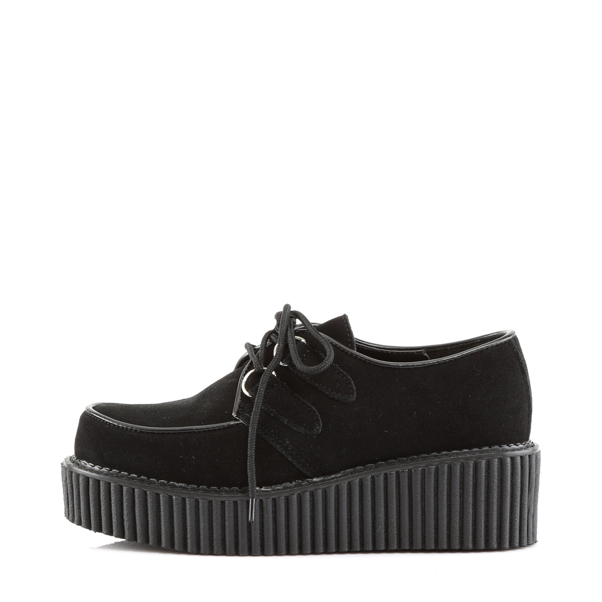 DemoniaCult Womens Low Shoe CREEPER-101 Blk Suede