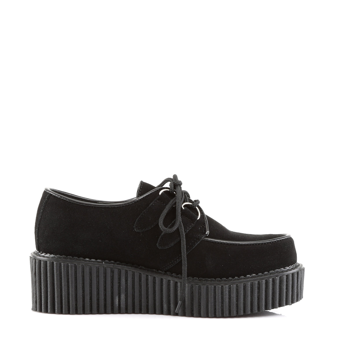 DemoniaCult Womens Low Shoe CREEPER-101 Blk Suede