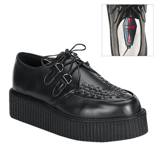 DemoniaCult Mens Boots CREEPER-402 Blk Leather