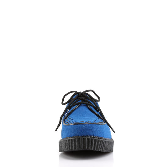 DemoniaCult Mens Low Shoe CREEPER-602S Royal Blue Suede