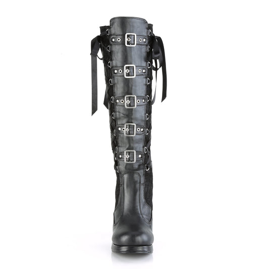DemoniaCult Womens Boots CRYPTO-106 Blk Vegan Leather-Lace