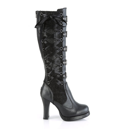 DemoniaCult Womens Boots CRYPTO-106 Blk Vegan Leather-Lace