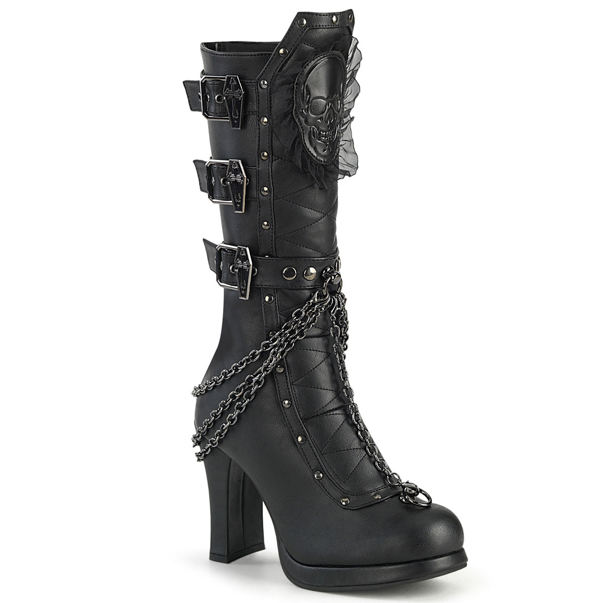 DemoniaCult  Boots CRYPTO-67 Blk Vegan Leather