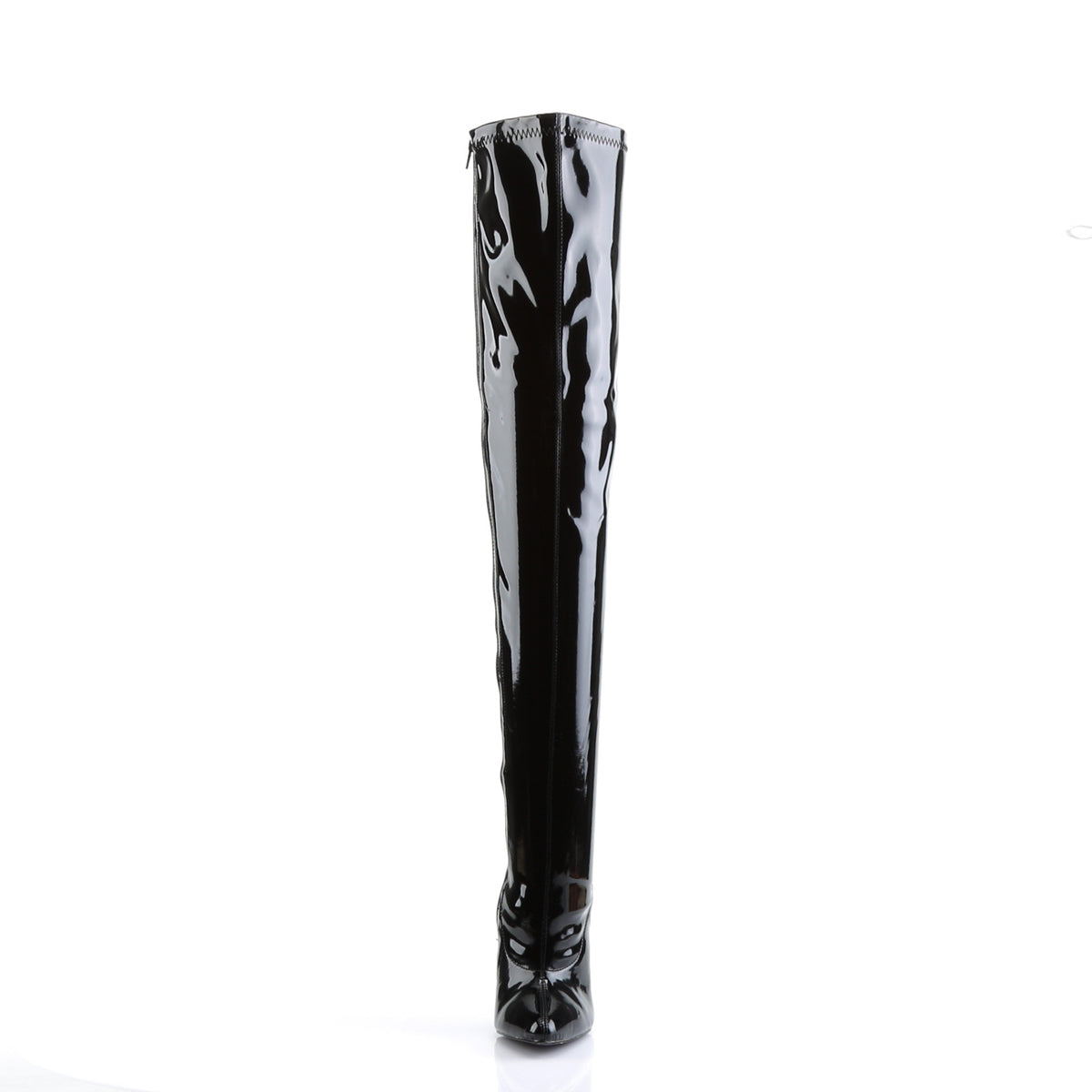 Devious Womens Boots DAGGER-3000 Blk Stretch Pat