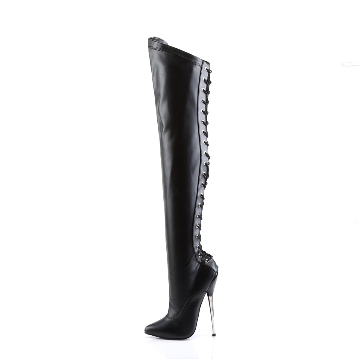 Devious Womens Boots DAGGER-3060 Blk Stretch Pu