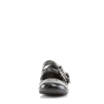 DemoniaCult Womens Low Shoe DAISY-03 Blk Vegan Leather