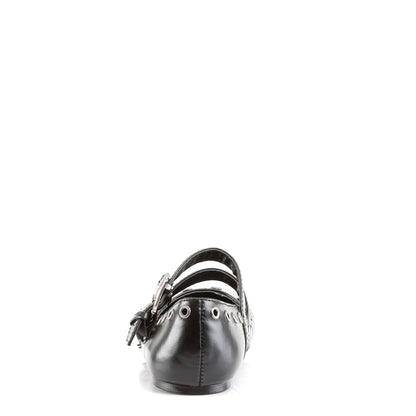 DemoniaCult Womens Low Shoe DAISY-03 Blk Vegan Leather