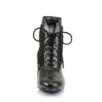 Funtasma Womens Ankle Boots DAME-05 Blk Pu-Lace