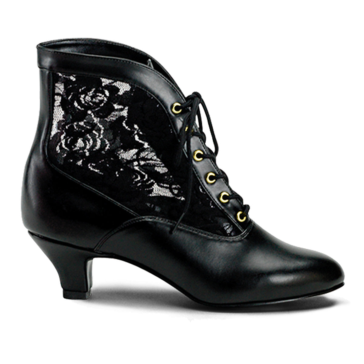 Funtasma Womens Ankle Boots DAME-05 Blk Pu-Lace