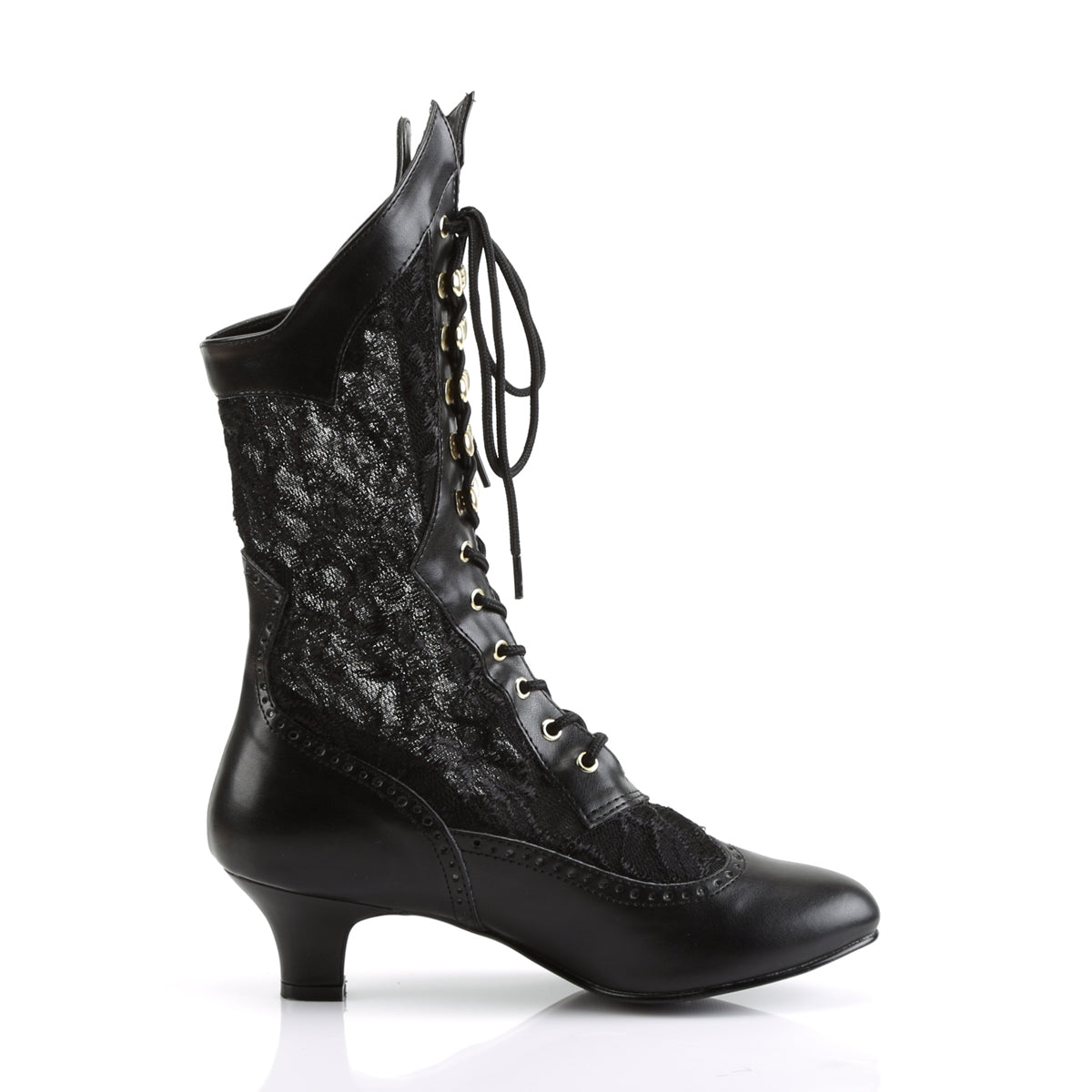 Funtasma Womens Ankle Boots DAME-115 Blk Pu-Lace