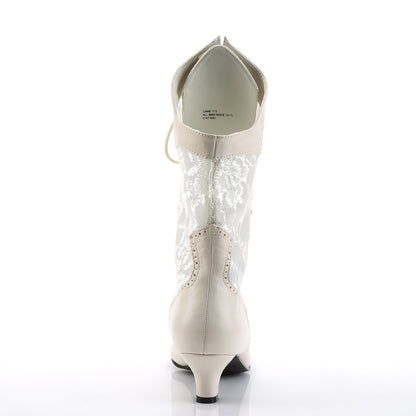 Funtasma Womens Ankle Boots DAME-115 Ivory Pu-Lace