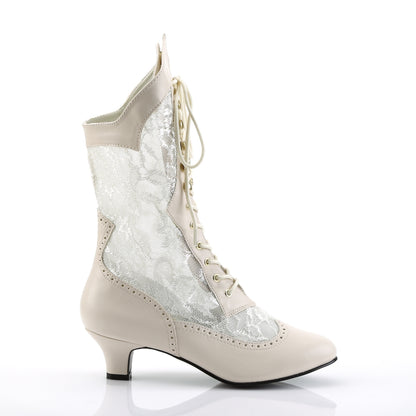 Funtasma Womens Ankle Boots DAME-115 Ivory Pu-Lace