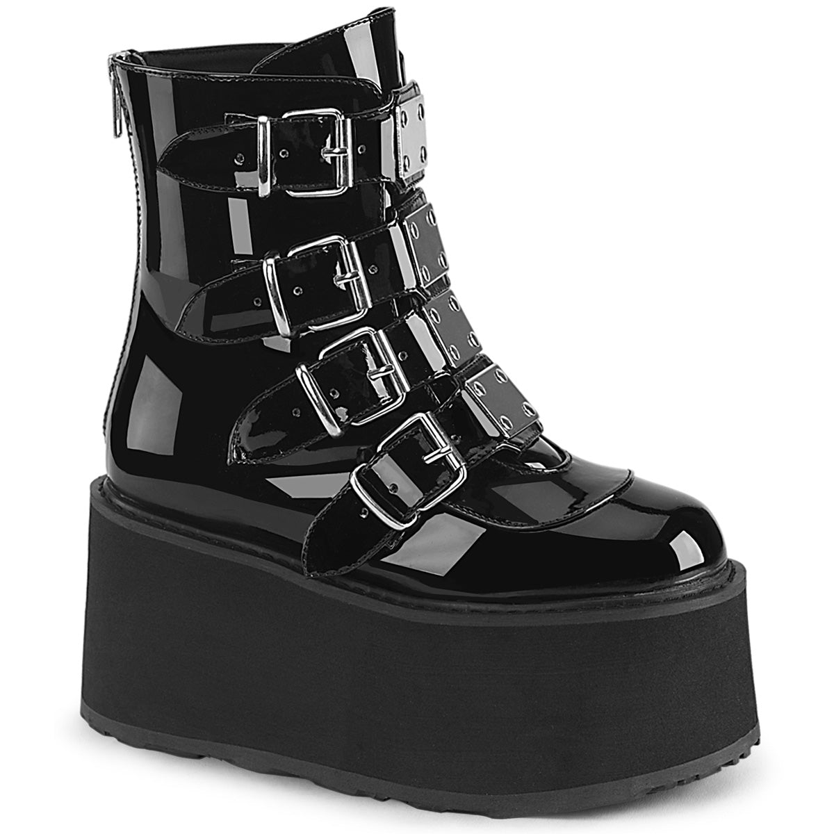 DemoniaCult  Ankle Boots DAMNED-105 Blk Pat