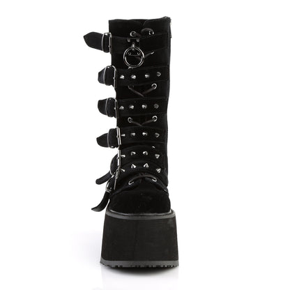 DemoniaCult Womens Boots DAMNED-225 Blk Velvet