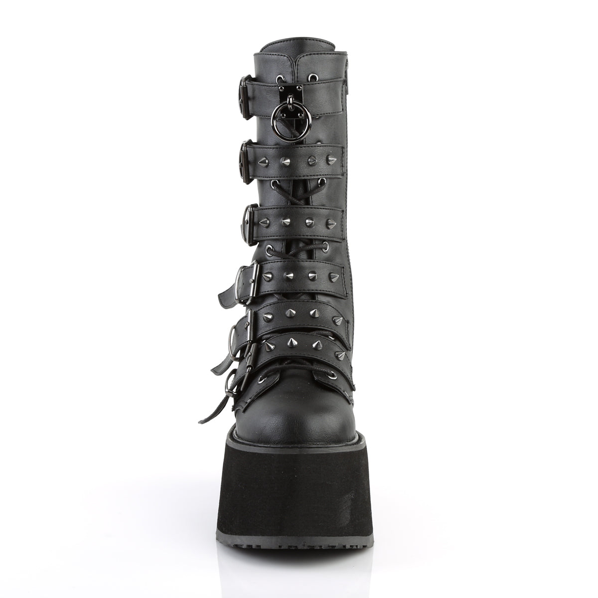 DemoniaCult Womens Boots DAMNED-225 Blk Vegan Leather