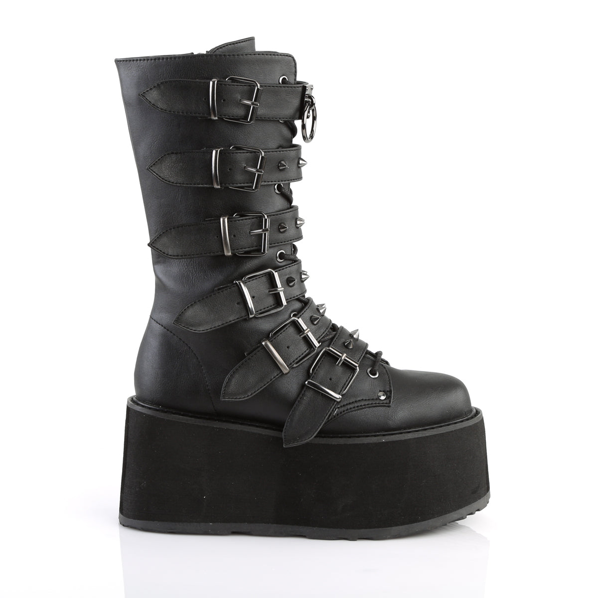 DemoniaCult Womens Boots DAMNED-225 Blk Vegan Leather