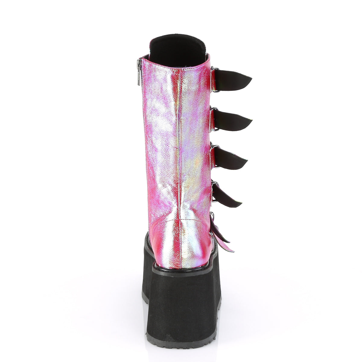 DemoniaCult Womens  DAMNED-225 Pink-Green Iridescent Vegan Leather