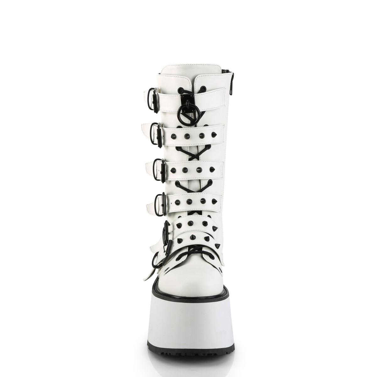 DemoniaCult  Boots DAMNED-225 Wht Vegan Leather
