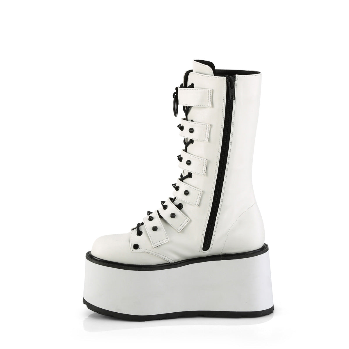 DemoniaCult  Boots DAMNED-225 Wht Vegan Leather